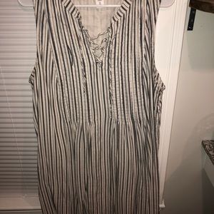 Old navy cream and navy stripped dress